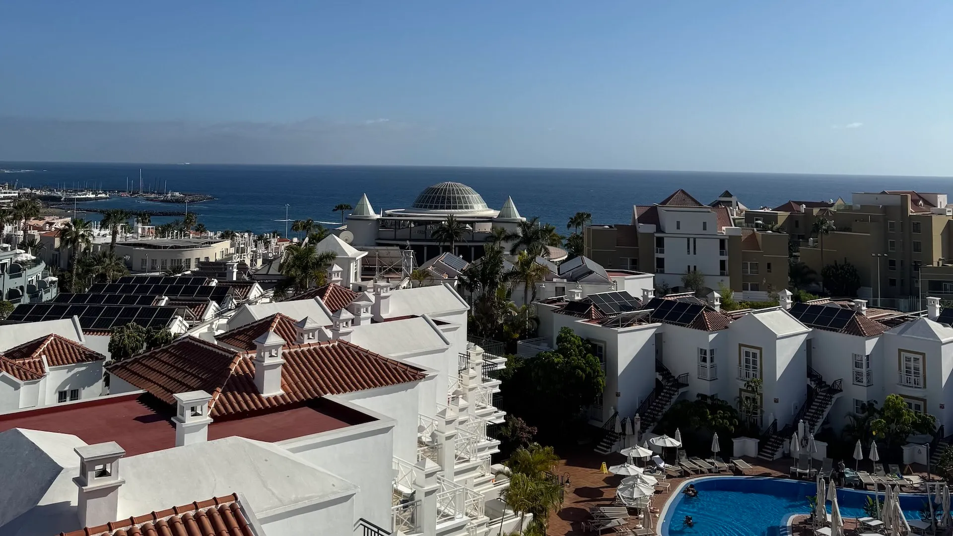 The view from the top of the hotel GF Fañabé, Costa Adeje, Tenerife
