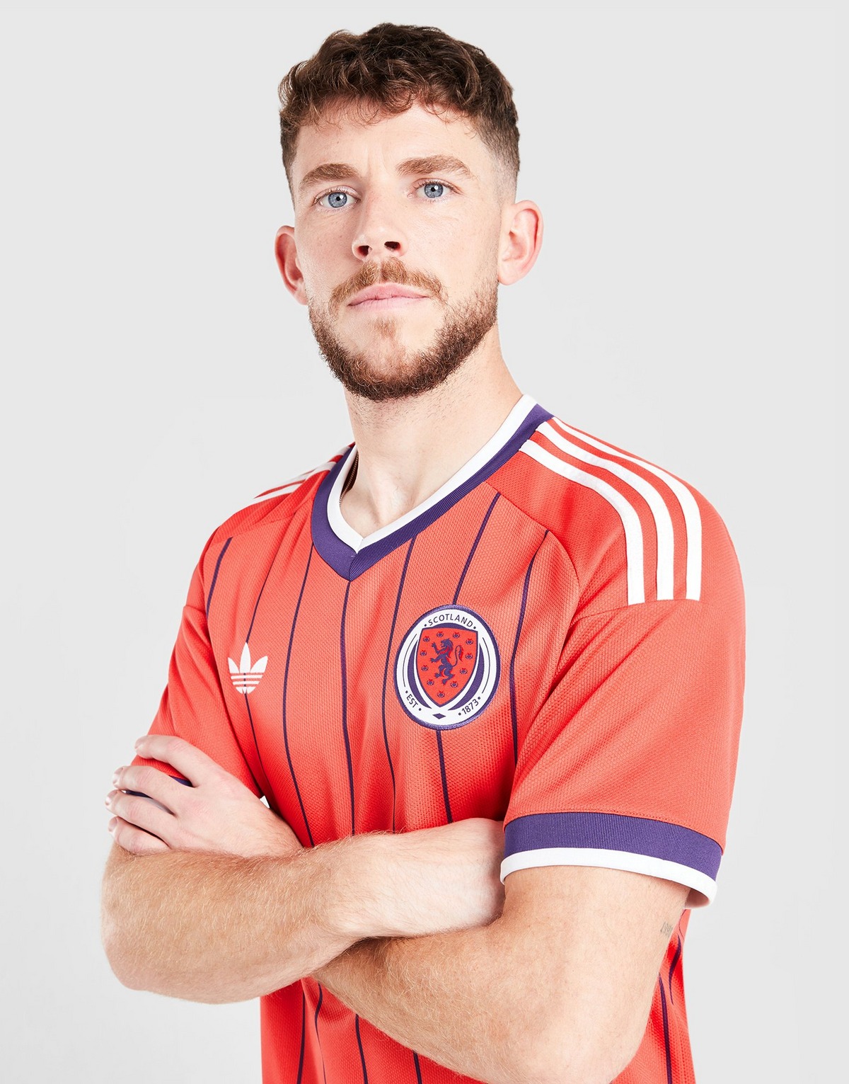 Ryan Christie modelling the new Scotland away kit